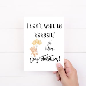 Funny Baby Shower Card, Expecting Mom Gift, Snarky Humor, Pregnancy Card, Baby Card Friend
