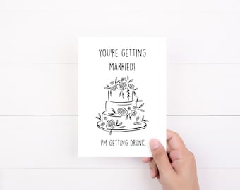 Funny Wedding Card For Bride And Groom - Bridal Shower Card For Her Bachelorette Party Ideas - Funny