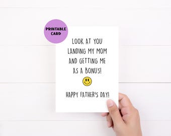 Biglietto di auguri stampabile per la festa del papà per patrigno o figlio acquisito