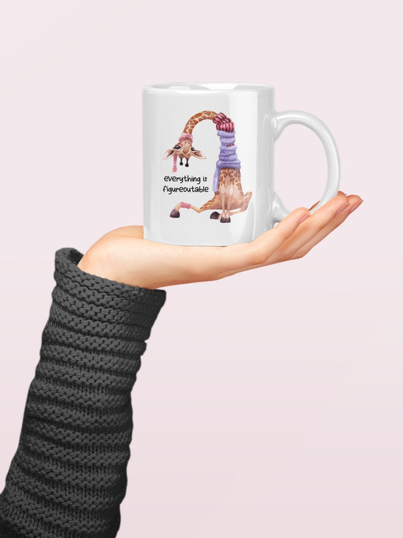 Todo es figurable, taza de jirafa, regalo de alegría, aumento de confianza para Bestie, lindas tazas de café imagen 8
