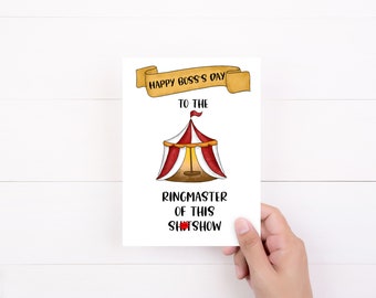 Funny Boss's Day Card, Ringmaster Of This Shitshow, Boss Appreciation Gift, Adult Mature Humor
