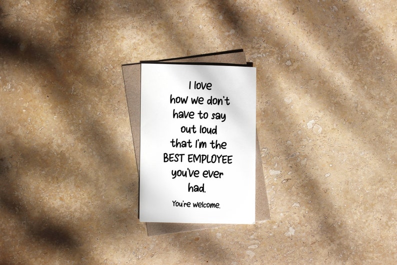 Boss Card, Funny Boss Appreciation Day Card, Sarcastic Cards, Card From Employee, Best Employee Ever image 8