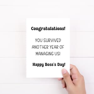 Boss Card, Funny Boss Appreciation Day Card, Sarcastic Cards, Boss&#39;s Day Card From Group