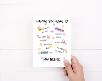 My Bestie Birthday Card, Best Friend Happy Birthday Gift