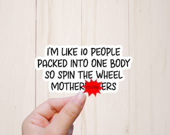 Funny Inappropriate Stickers, Sarcastic Stickers, Spin the Wheel, Mature Adult Humor