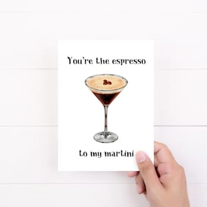Espresso Martini Love Card, Cocktail Lover Gift