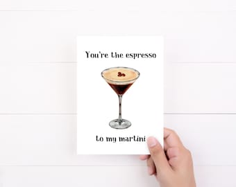 Espresso Martini Love Card, Cocktail Lover Gift