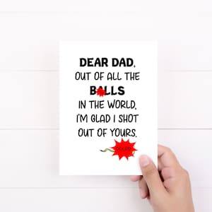 Dear Dad Card, Funny Fathers Day Card, Funny Sperm, Birthday Card for Dad, Mature Adult Humor