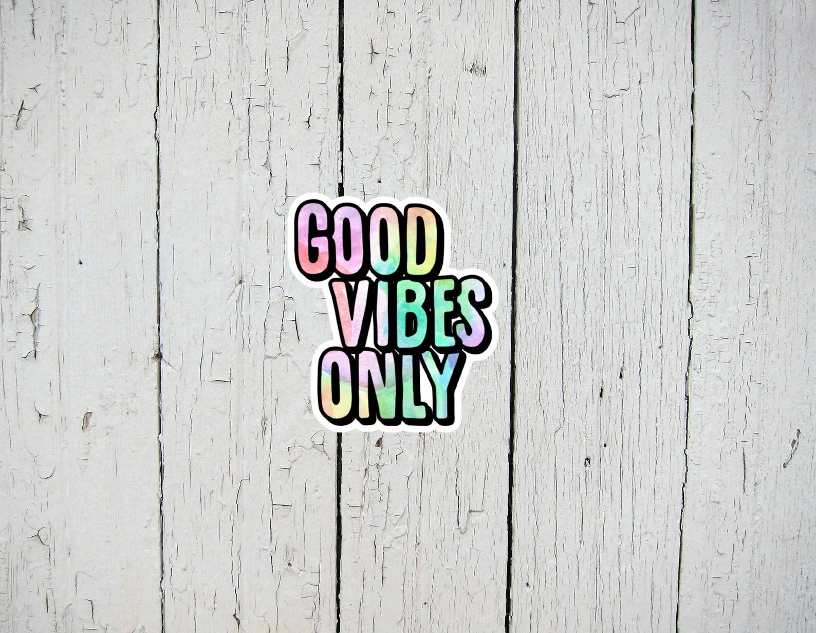 Good Vibes Only Sticker Aesthetic Stickers Colorful Etsy