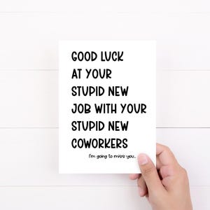 Coworker Leaving Card, Co-worker Going Away Card, Card for Coworker, Co-worker Leaving Gift, Snarky New Job