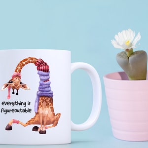 Todo es figurable, taza de jirafa, regalo de alegría, aumento de confianza para Bestie, lindas tazas de café imagen 6