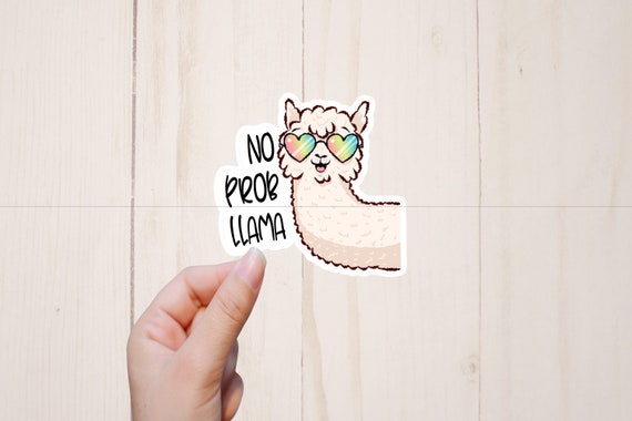 No Prob Llama Sticker, Funny Laptop Stickers