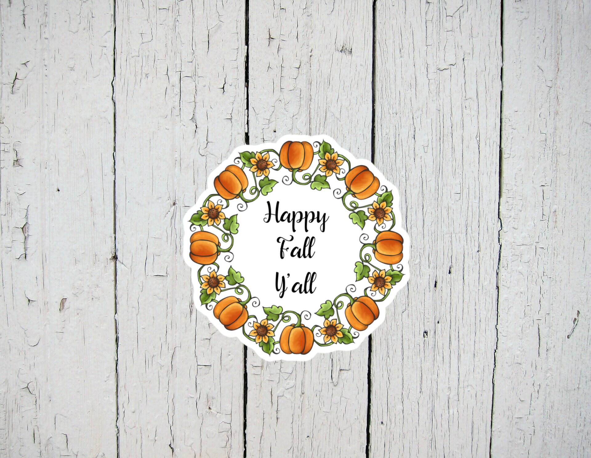 Happy Fall Y'all Sticker Autumn Sticker Aesthetic - Etsy