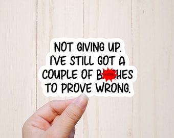 Vision Board Stickers, Not Giving Up, Laptop Stickers, Mature Adult Humor