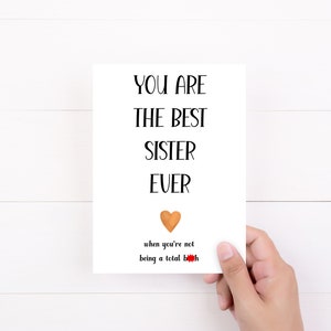 Best Sister Card, Funny Rude Birthday Card for Sisters, Funny Sister Birthday Card, Gift for sister, Little Sister Card, Mature Adult Humor