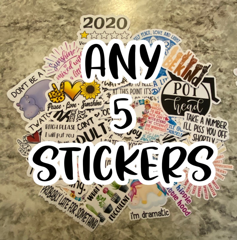 Any 5 Stickers, Sticker Pack Bundle, Choose Your Own Sticker Bundle ...