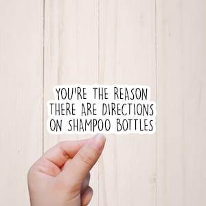 Snarky Stickers, Funny Stickers, You&#39;re The Reason There Are Directions On Shampoo Bottles, Sarcastic Laptop Stickers