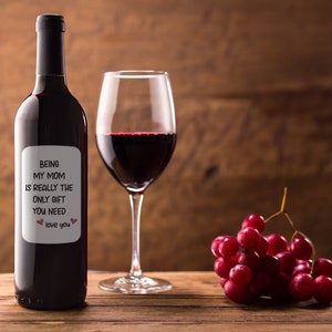 Funny mothers day wine labels