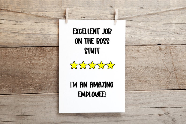 Boss Card Funny Boss's Day Gag Gift for Bosses Etsy