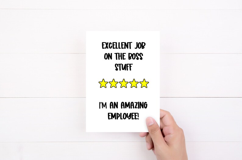 Boss Card Funny Boss's Day Gag Gift for Bosses Etsy