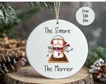 Adorno de S'mores, adorno navideño "S'more The Merrier", bonito adorno de S'mores