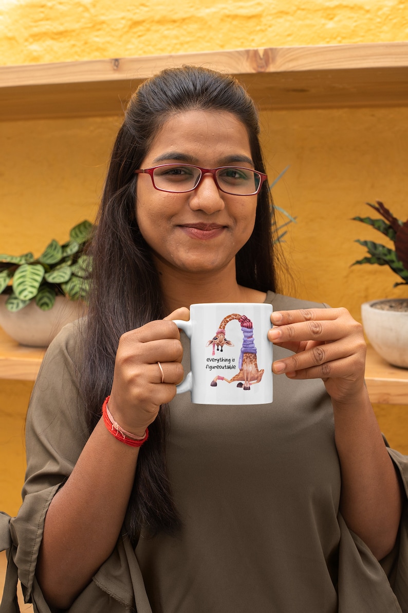 Todo es figurable, taza de jirafa, regalo de alegría, aumento de confianza para Bestie, lindas tazas de café imagen 3