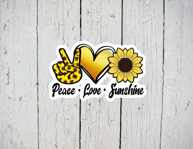 peace love sunshine sticker aesthetic stickers sunflowe etsy