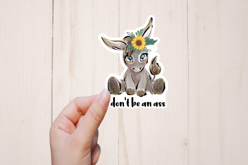 Sticker âne, Don't soyons idiot, Sticker sarcastique, Humour adulte, Stickers rigolos, Stickers sarcastiques image 1