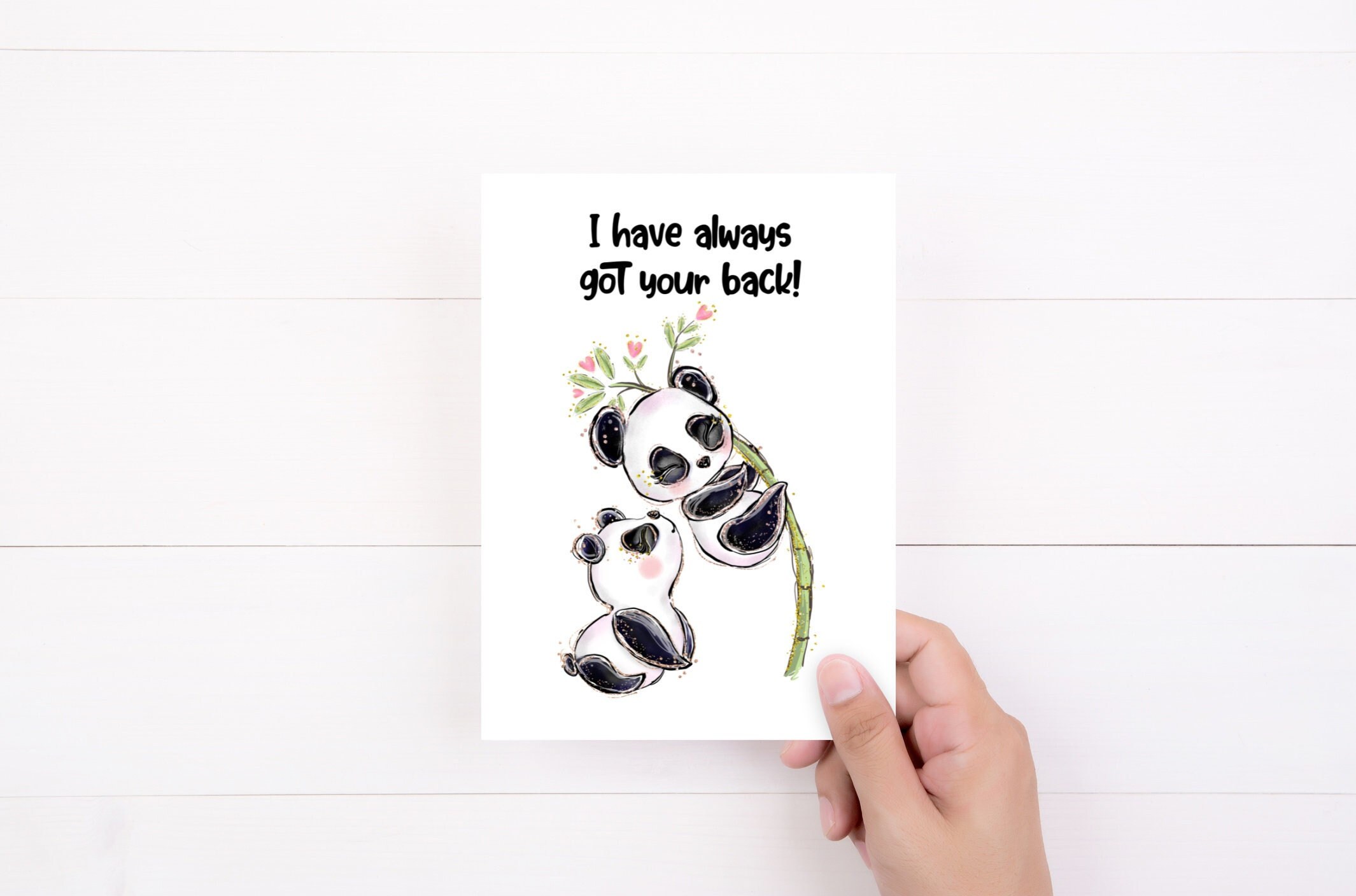 Cute Pandas Cheer up Card for Best Friend, Encouragement Card - Etsy