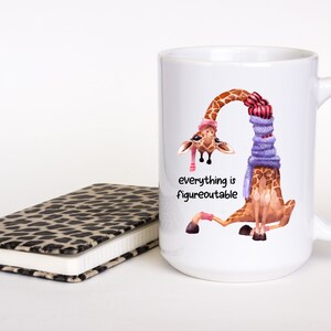 Todo es figurable, taza de jirafa, regalo de alegría, aumento de confianza para Bestie, lindas tazas de café imagen 7