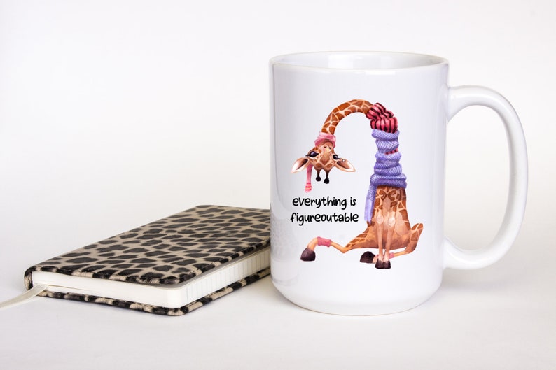 Todo es figurable, taza de jirafa, regalo de alegría, aumento de confianza para Bestie, lindas tazas de café imagen 7