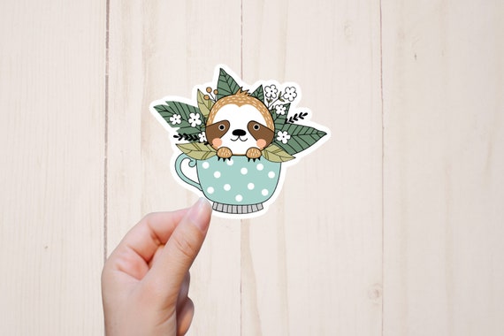 Cute Sloth Sticker, Sloth Gifts, Laptop Stickers