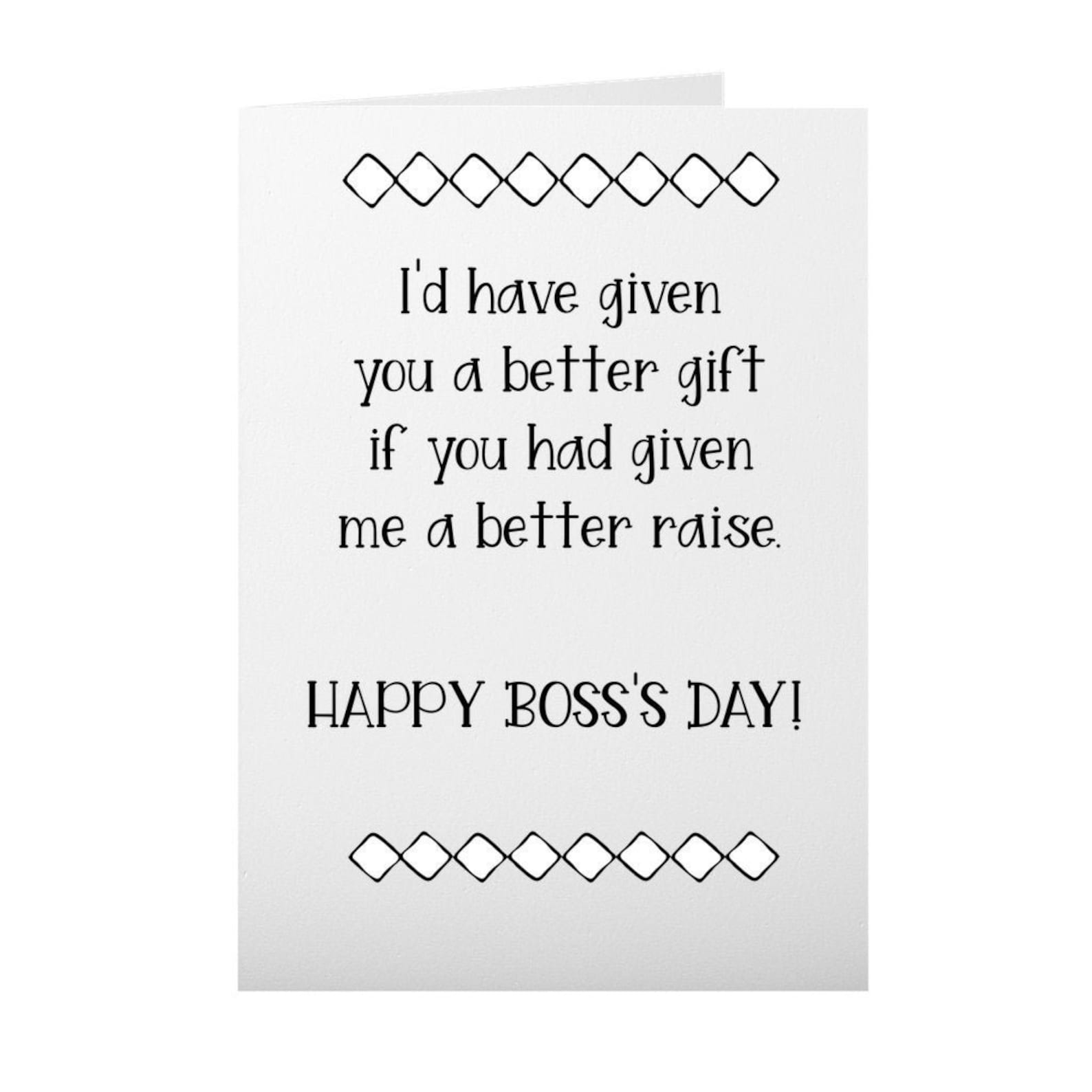 Boss Card Funny Boss's Day Gag Gift for Bosses Etsy