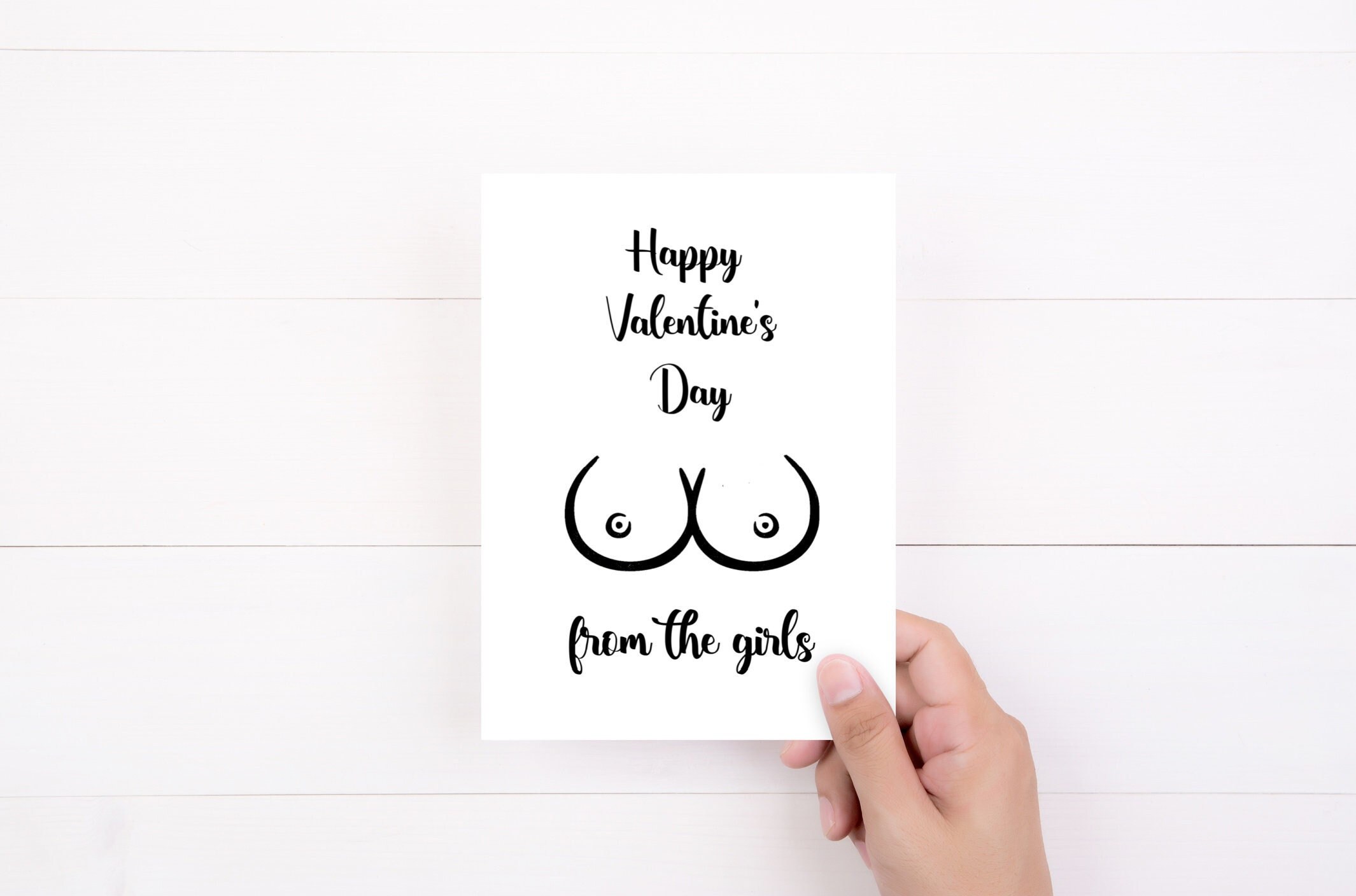 Happy Valentine's Day Big Tits Rude Funny Offensive Novelty