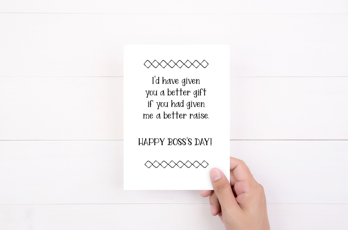 Boss Card Funny Boss's Day Gag Gift for Bosses Etsy