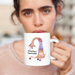 Todo es figurable, taza de jirafa, regalo de alegría, aumento de confianza para Bestie, lindas tazas de café imagen 9