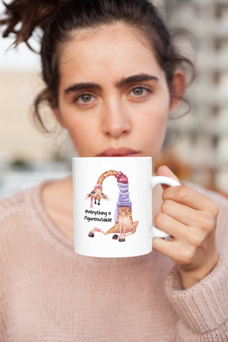 Todo es figurable, taza de jirafa, regalo de alegría, aumento de confianza para Bestie, lindas tazas de café imagen 9