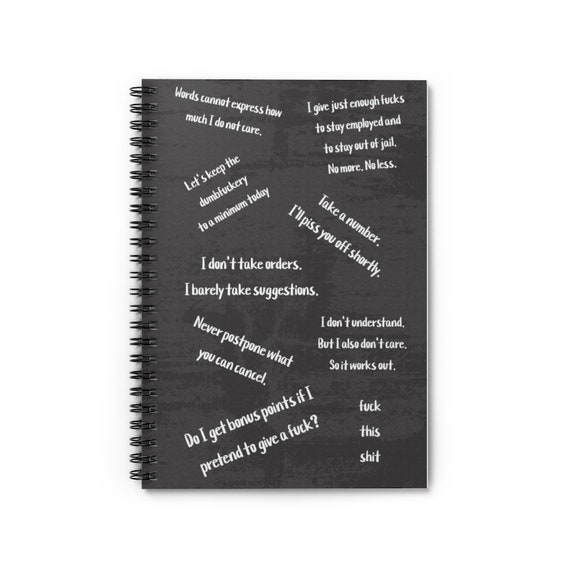 Sarcastic Quotes Notebook NSFW Funny Journal Spiral Lined - Etsy Sarcastic Quotes Notebook NSFW Funny Journal Spiral Lined - Etsy