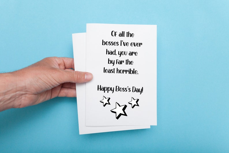 Funny Boss Appreciation Card Boss's Day Card Least | Etsy
