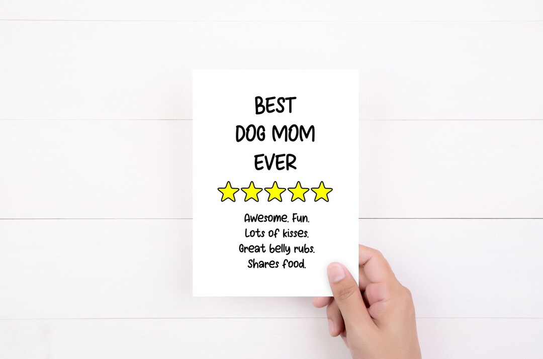 Dog Mom Birthday Card, Best Dog Mom Ever, Funny Mothers Day Card From ...