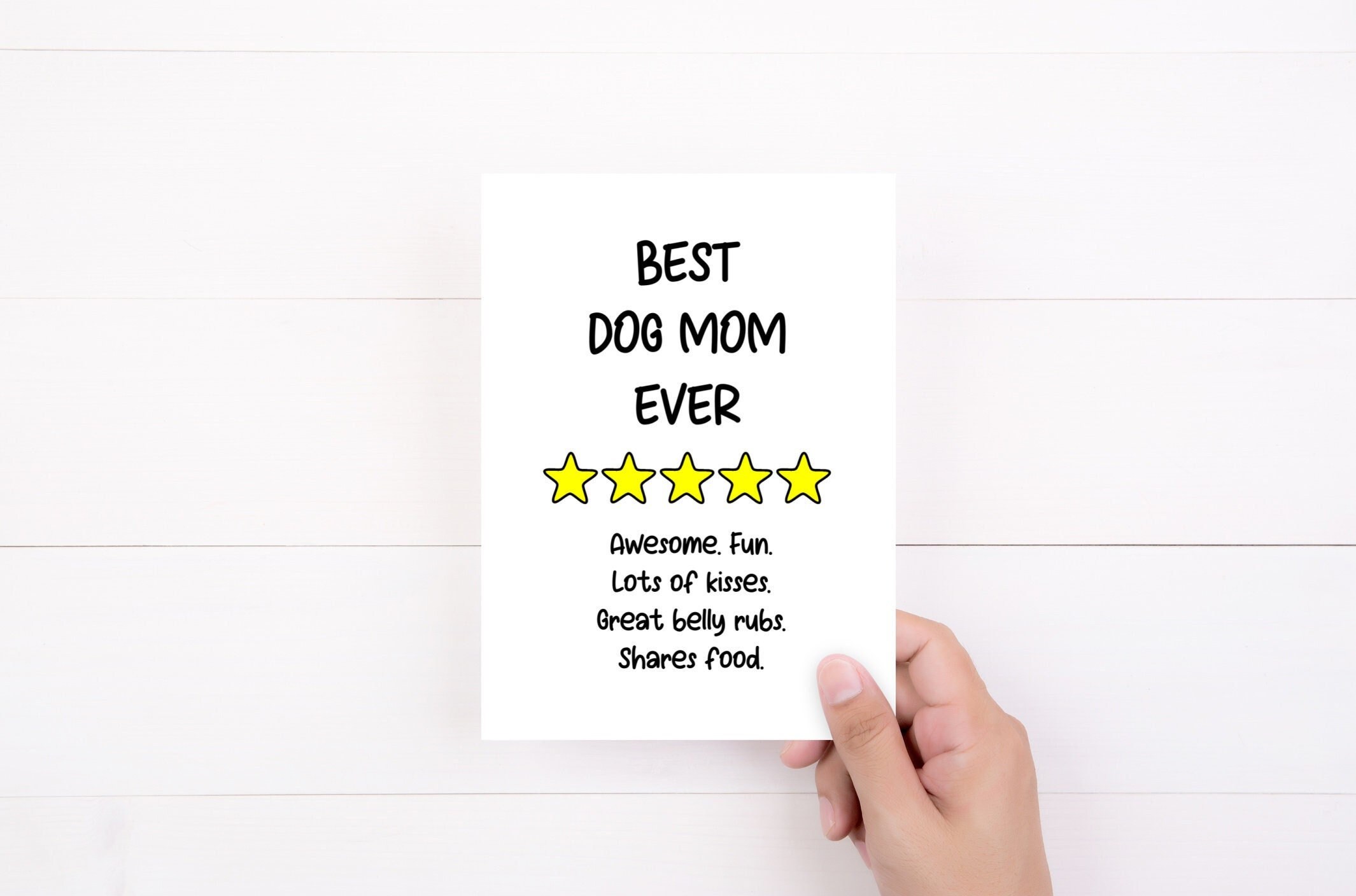 Dog Mom Birthday Card, Best Dog Mom Ever, Funny Mothers Day Card From ...