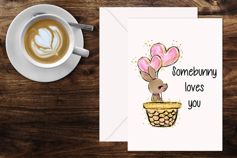 We Love You Rabbit Somebunny Loves You Card Bunny Rabbit I Love You Greeting - Etsy