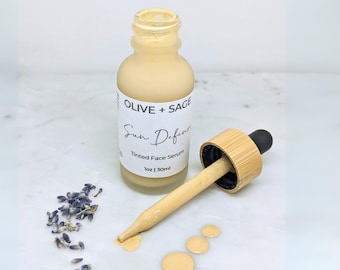 Sun Defense Face Oil – Tinted SPF Moisturizer with 25% Non-Nano Zinc Oxide | Reef-Safe Mineral Sunscreen for Sensitive Skin