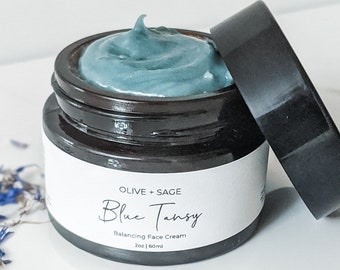 Blue Tansy Face Cream for Sensitive Skin – Organic Moisturizer, Non Comedogenic Face Cream
