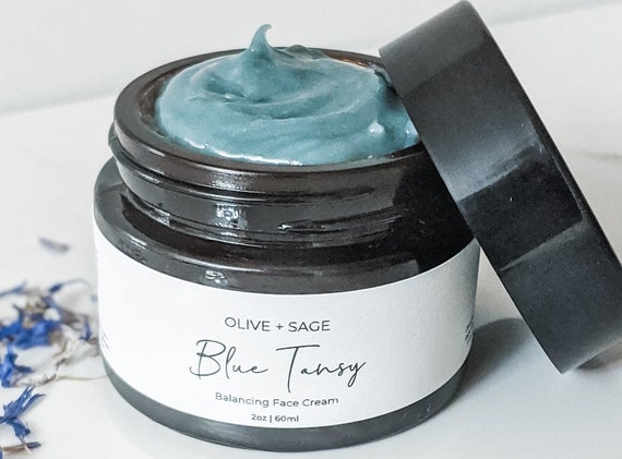 Blue Tansy Face Cream for Sensitive Skin – Organic Moisturizer, Non Comedogenic Face Cream