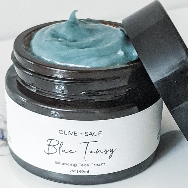 Organic | Blue Tansy Cream | Balancing Face Moisturizer | Balancing | Dry Skin | Glowy Skin | Blue Tansy Essential Oil
