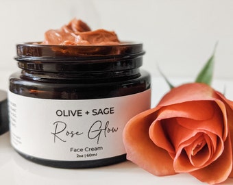 Rose Glow Face Cream | Organic | Anti-Aging | Non-Comedogenic | Antioxidant | Non-Toxic | Chemical Free | Essential Oils