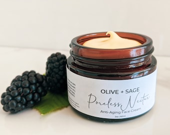 Organic Poreless Nectar Face Cream – Essential Oil Free Moisturizer for Oily & Sensitive Skin | Waterless Botanical Formula