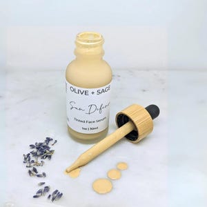 tinted zinc face oil serum with mineral formula for smooth natural finish
