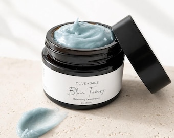 Blue Tansy Face Cream for Sensitive Skin – Organic Moisturizer, Non Comedogenic Face Cream